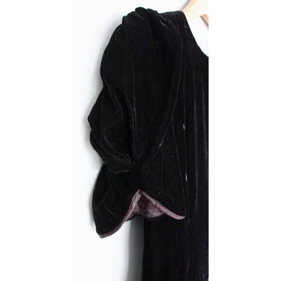 Vintage 1980s SCOTT McCLINTOCK Velvet & Burgundy Taffeta Open Back Dress Size 10 - Picture 4 of 9